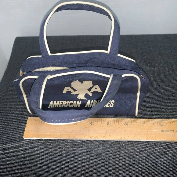 Vintage American Airline AA Textile MFG Des Moines Iowa Souvenir Mini Travel Bag - Picture 5 of 10
